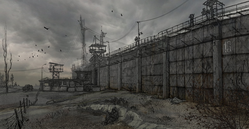 environment, water, outdoors, house, metal, sketch, station, concrete, power supply, Stalker, rusty, steel, abandoned, cloud - sky, dirty, day, sky, building exterior
