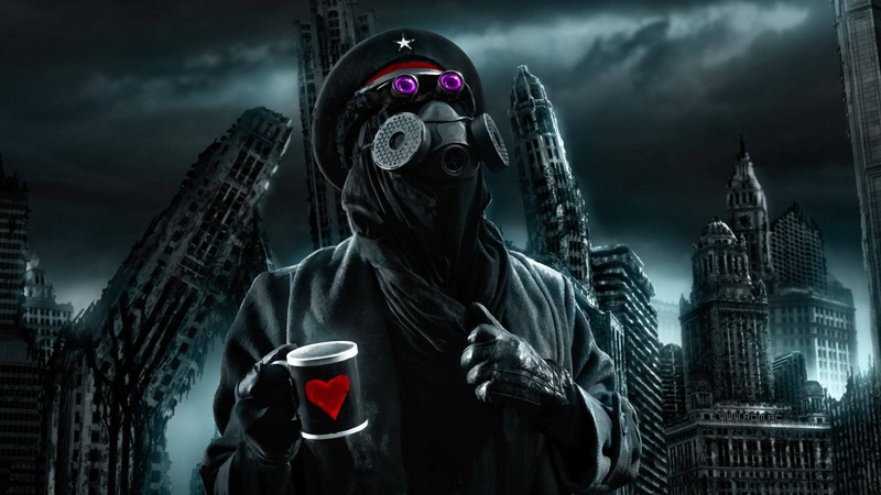 creepy, futuristic, gas, horror, romantically, mask, sci-fi, comic, gasmask, 1080P, science, scary, apocalyptic, technics, dark, fiction