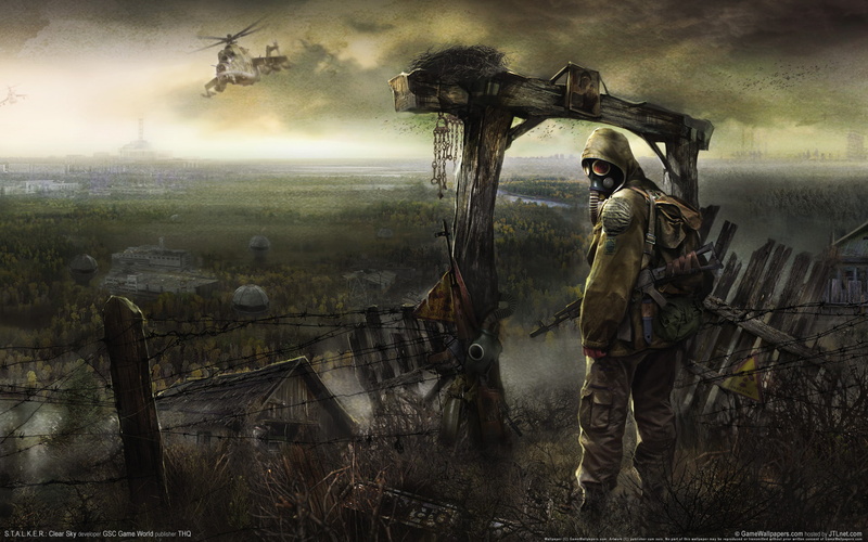 Pripyat, the fence, clear sky, Chernobyl, 1080P, Stalker