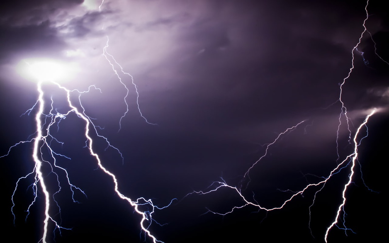storm, 720P, lightning, clouds, hd, nature, purple