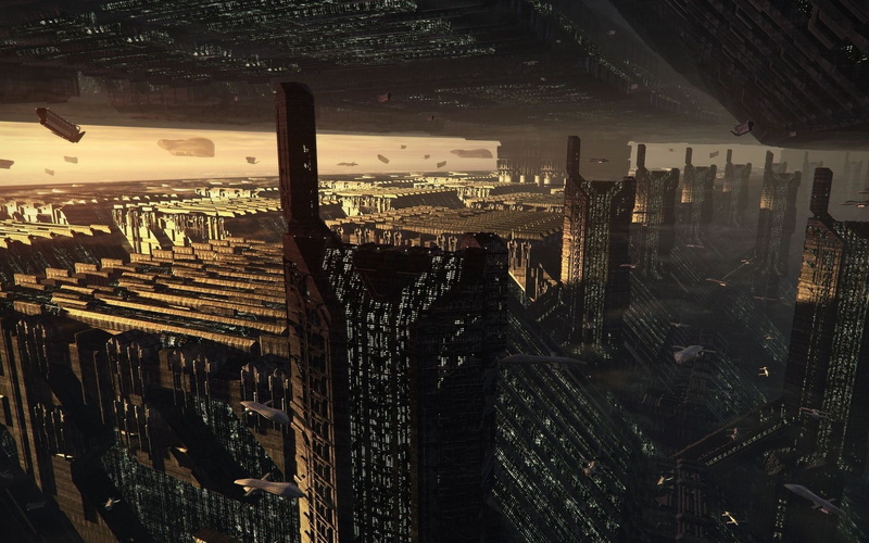 wallpape, abstract, fiction, cityscapes, skyscrapers, x, fantasy, deus, art, science, ex, hd, Futuristic, 1080P, pyramids