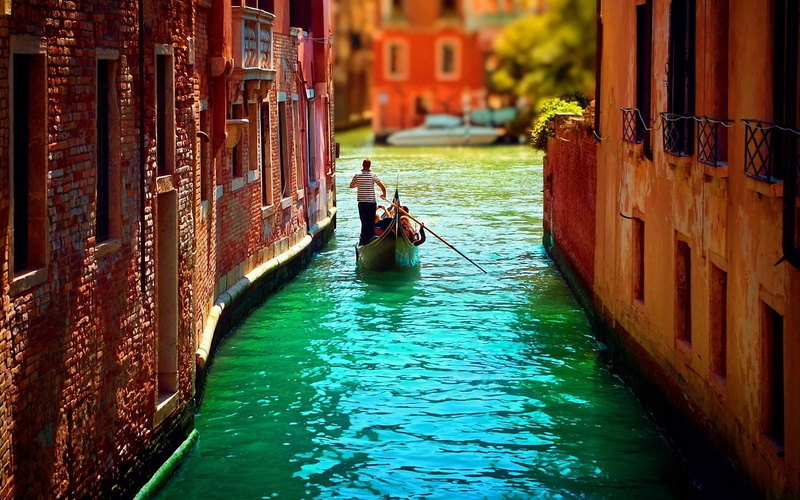 1080P, gondol, venedik, canal, nature, art, venetzia, hd, x, cityscapes, Italy, tiltshift