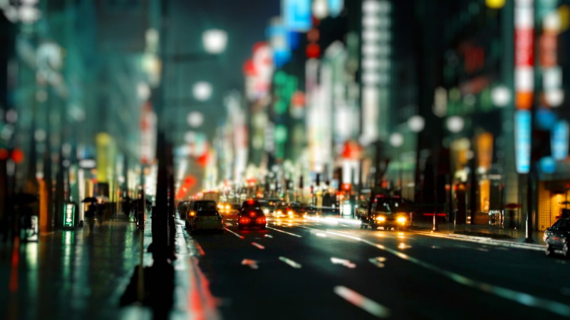 lights, traffic, 1080P, cities, roads, architecture, cars, buildings, people, tiltshift, night