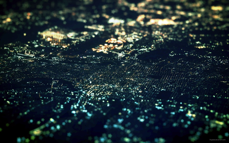 skyline, art, City, 1080P, hd, citylights, tiltshift, x