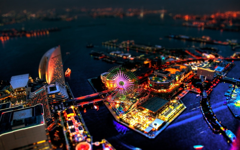 amusement, art, urban, yokohama, abstract, park, tiltshift, hdr, hd, effects, photography, 1080P, architecture, cityscapes