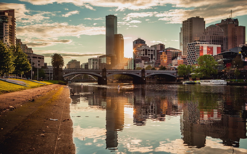 melbourne, city, bridge, 1080P