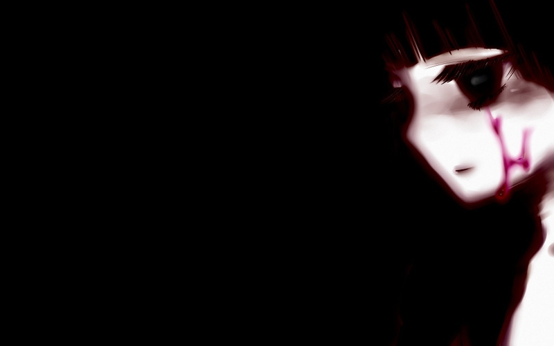 headshot, human face, adult, Sunako Kirishiki, indoors, Shiki , contemplation, young adult, beautiful woman, women, 1080P, young women, black background