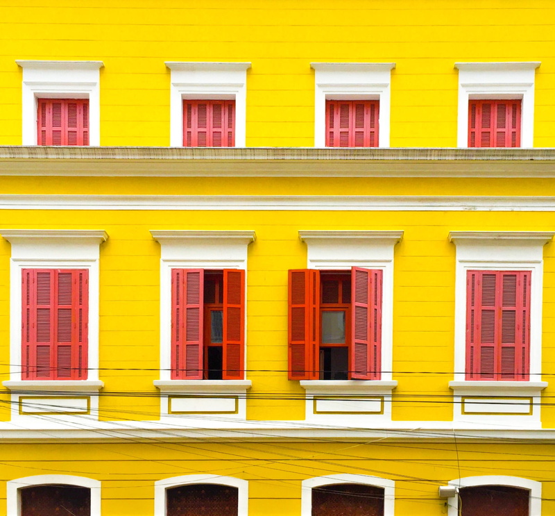 downtown, window, in a row, city, repetition, outdoors, 1080P, brazil, apartment, home, architecture, full frame, red, outdoor, facade, city life, house