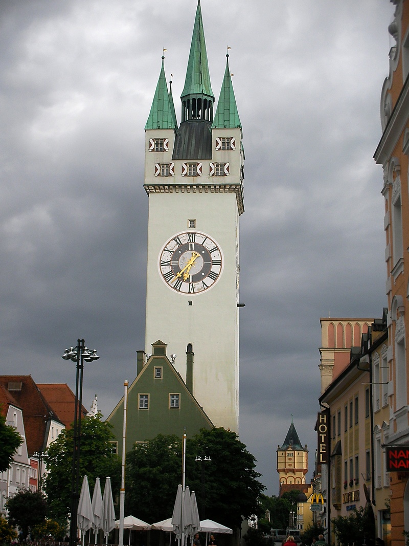 building, chimes, straubing, belief, no people, city, place of worship, cloud - sky, germany, building exterior, tower, bell tower, clock tower, 2K, clouds