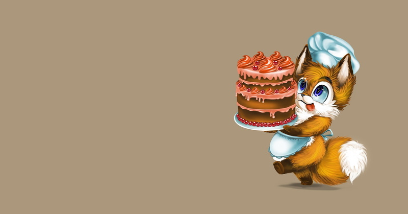 mood, b-day, kodomo no hi, cap, childrens, happy birthday, holiday, 1080P, art, gift, cake, Fox, minimalism, pastry chef