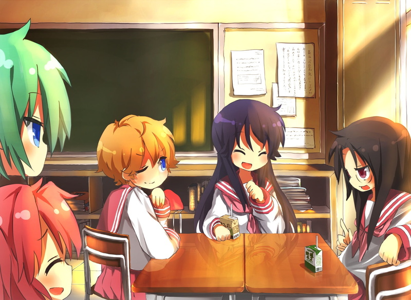 glasses, star, uniform, iwasaki, izumi, kobayakawa, seifuku, hiyori, patricia, minami, lucky, 720P, martin, wakase, suno pi, yutaka, tamura