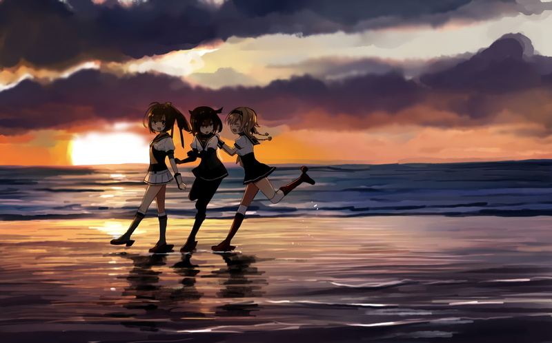 Hatsuzuki (Kancolle), Anime, 1080P, Akizuki (Kancolle), Kantai Collection, Teruzuki (Kancolle)