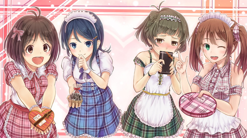 1080P, Anime, The iDOLM@STER, Valentines Day, Eri Mizutani, Ryo Akizuki, Ai Hidaka, Saki Mizushima