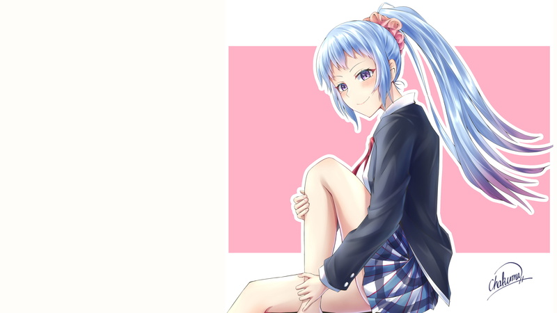 purple eyes, anime, Yahari Ore no Seishun Love Comedy wa Machigatteiru, silver hair, 4K, white background, Kawasaki Saki, anime girls