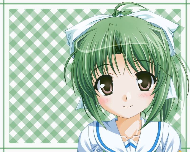 transfer print, looking at camera, innocence, portrait, yoake mae yori ruri iro na, smiling, lifestyles, smile, human representation, front view, green color