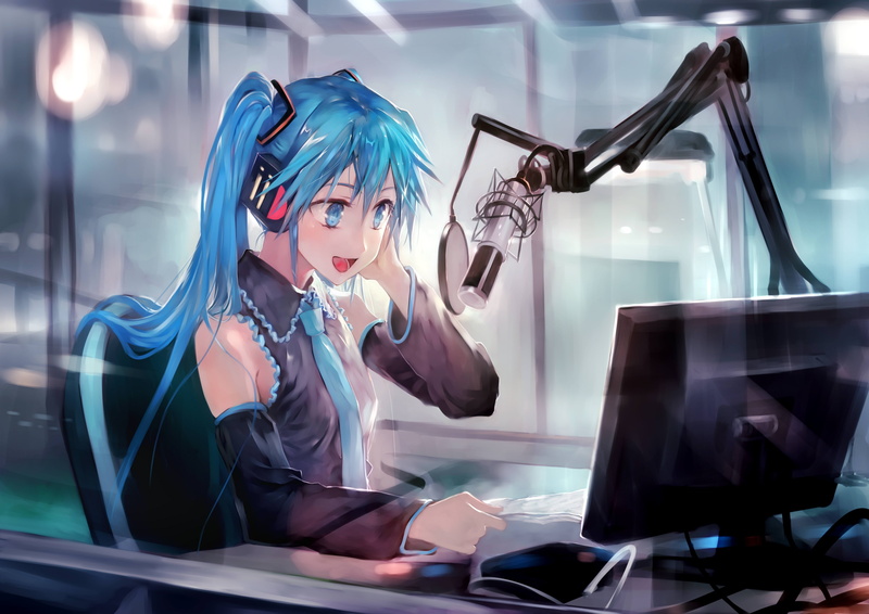 one person, long hair, women, blue eyes, beautiful woman, anime girls, headphones, young women, table, real people, fashion, anime, 4K, transparent, technology