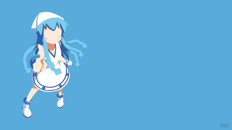 colored background, sky, representation, studio shot, fun, nature, cartoon, anime girls, one person, Shinryaku! Ika Musume, adult, creativity, men, indoors