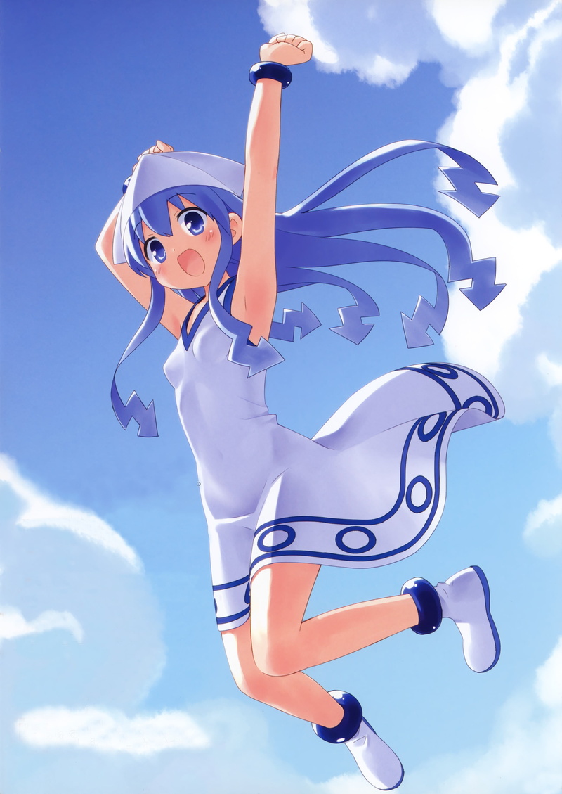 Ika Musume, hand raised, anime girls, one person, body part, competition, sky, human arm, excitement, nature, human limb, arms raised, adult, emotion, happiness