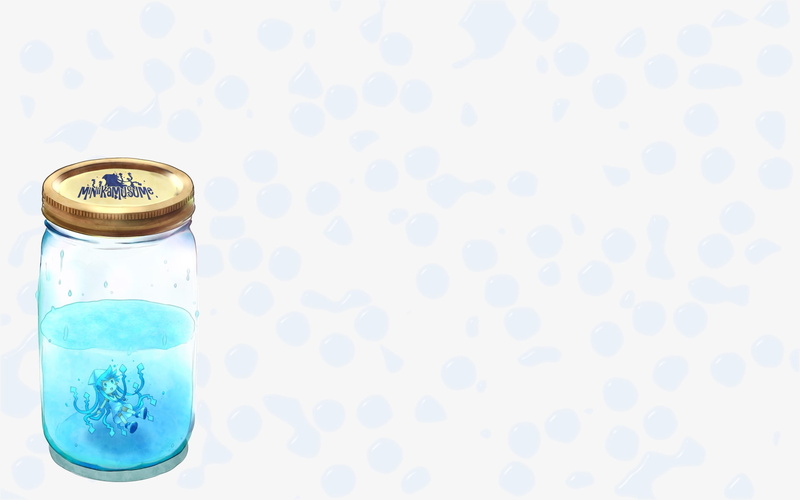 still life, studio shot, nature, jar, white color, Shinryaku! Ika Musume, single object, close-up, anime girls, transparent, Ika Musume, table, glass - material