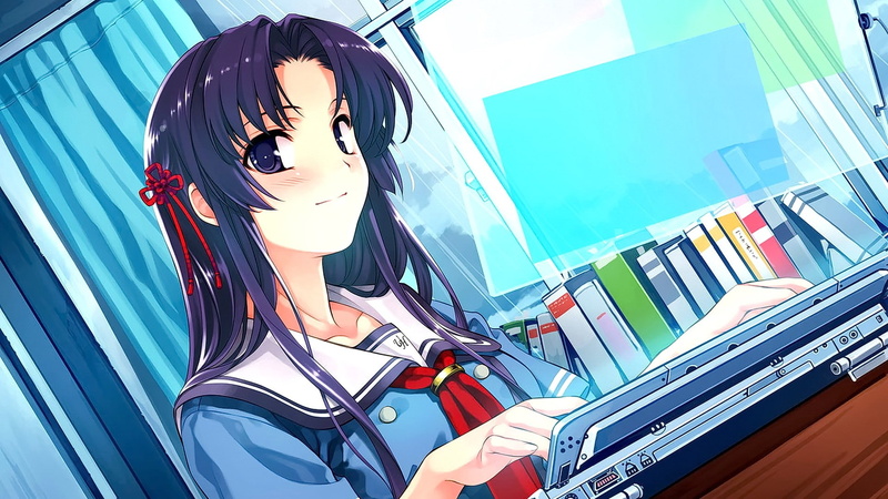 young adult, school uniform, three quarter length, 1080P, adult, beauty, nature, looking at viewer, window, anime, clothing, blue eyes, Deep Blue Sky and Pure White Wings