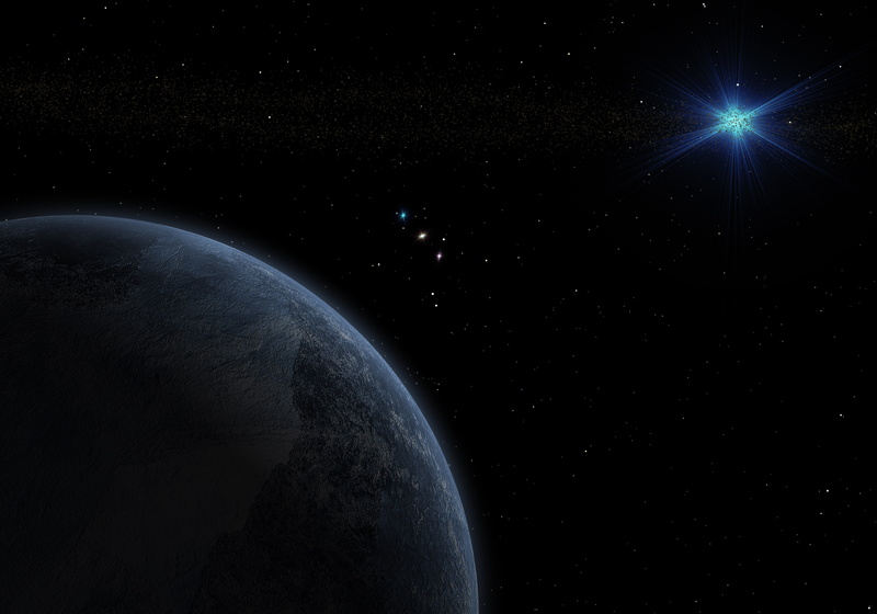 4K, darkness, earth, planet, space, illustration, stars, blue