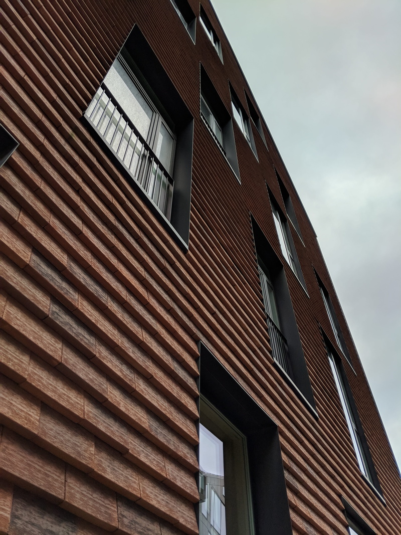 outdoors, brick, pattern, residential district, architecture, house, sky, 4K, copenhagen, building, daytime, built structure, no people, brown, wall - building feature