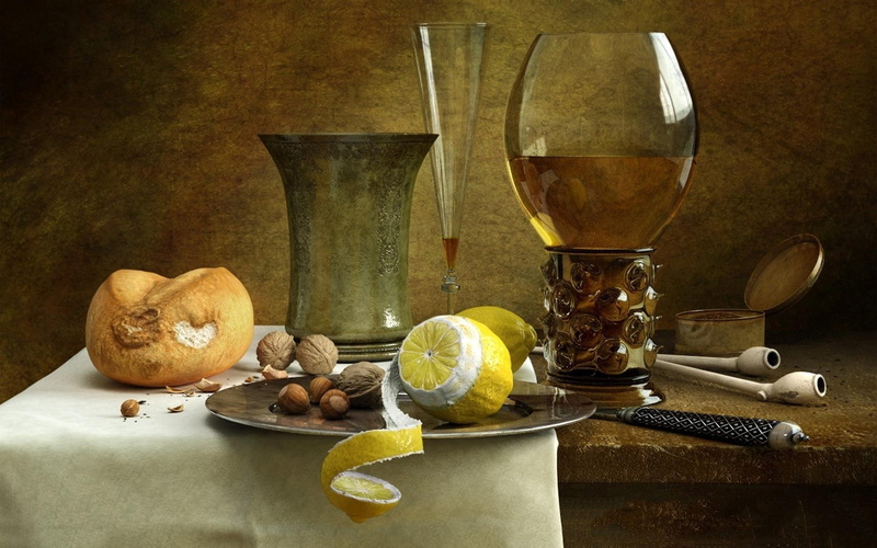 1920x1200, goodies, lemon, photography, wine, 1080P, fruits, glass, clear, footed, bread
