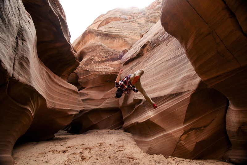 outdoors, inside, geology, people, stone, rock formation, leisure activity, jump, adult, uSA, adventure, day, climbing, rock, sand, eroded, sport, formation