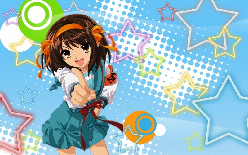 The Melancholy of Haruhi Suzumiya, Suzumiya Haruhi, multi colored, leisure activity, representation, shape, 720P, real people, anime girls, young women