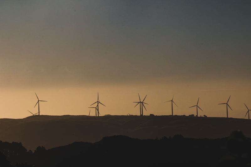 lighting, wind power, hills, tranquility, nature, trees, silhouette, no people, wellington, sky, beauty in nature, country, sustainable resources, alternative energy
