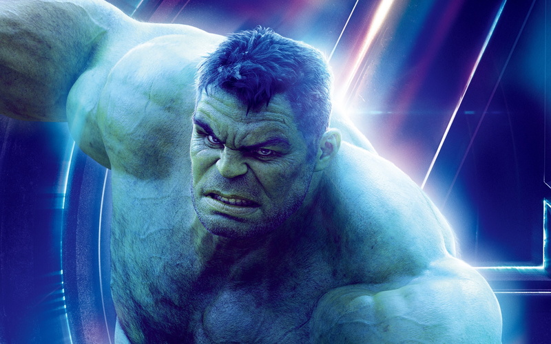 white, 2K, movie, man, Avengers: Infinity War (2018), blue, fantasy, actor, comics, bruce, hulk, poster, Mark Ruffalo