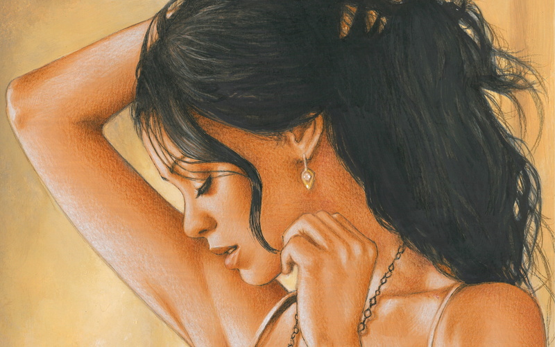 face, 2K, hands, Zoe Saldana, artwork, women, closed eyes, brunette