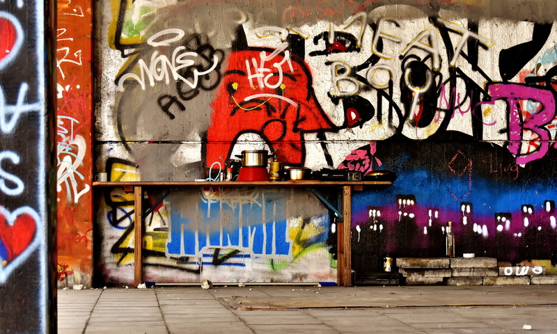 building exterior, cooking space, architecture, graffiti, disused railway station, city, wall, street art, lost places, spirit station, mural, forgotten places