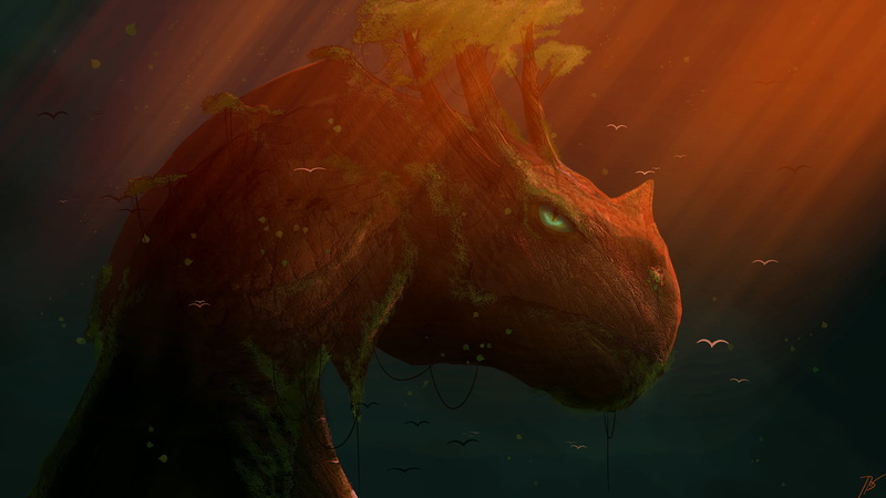 creature, fantasy art, JoeyJazz, dragon, 2K