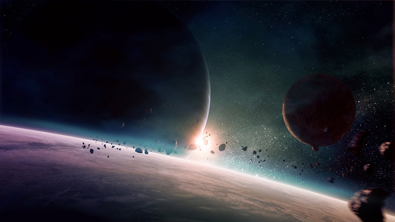 solar, illuminated, qauz, alien, dark, night, milky Way, exploration, moon, stratosphere, landscape, asteroid, earth, sky, space, scenics - nature, illustration