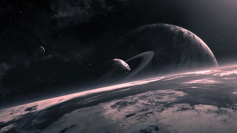 planetary rings, planet, 1080P, QAuZ, space, space art
