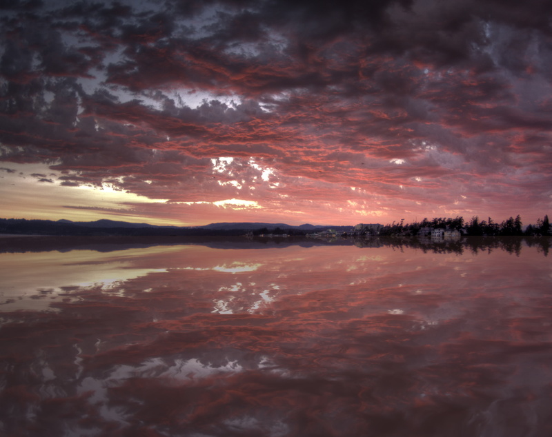 waterfront, Flood, trees, illusion, Sun and Sky, simulation, tranquility, beauty in nature, landscape, Sunset, sky, digital, olddogoldtrick, near, scenics - nature