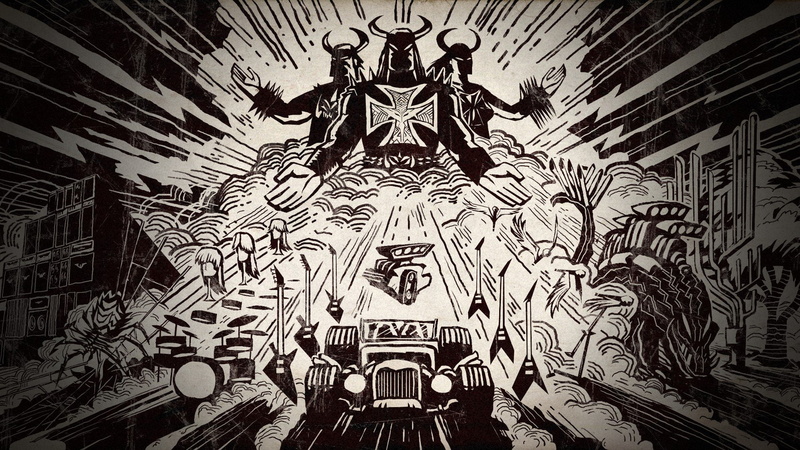 1080P, drawing, Brutal Legend, monochrome