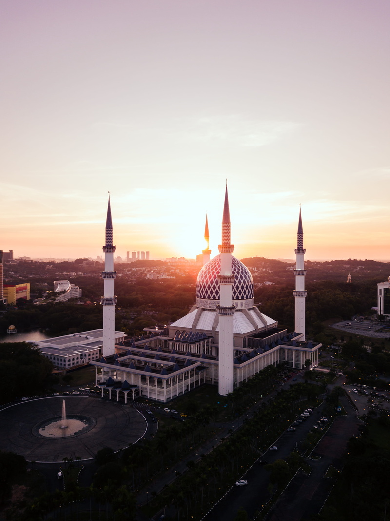 religious, travel destinations, tower, concrete, tall - high, nature, temple, outdoors, travel, from the air, place of worship, sunset, spirituality, sky