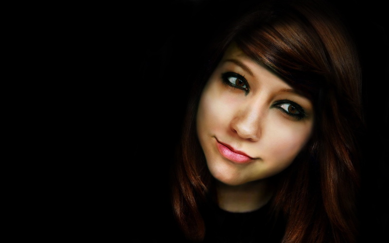 beauty, happiness, young adult, hair, beautiful woman, black background, contemplation, brown hair, teenager, smiling, 2K, portrait, women, human face