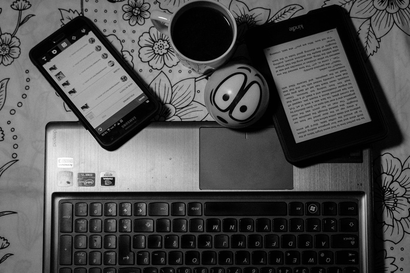 coffee, paper, keyboard, table, drink, still life, directly above, smartphone, pen, wireless technology, calculator, indoors, phone, technology, laptop
