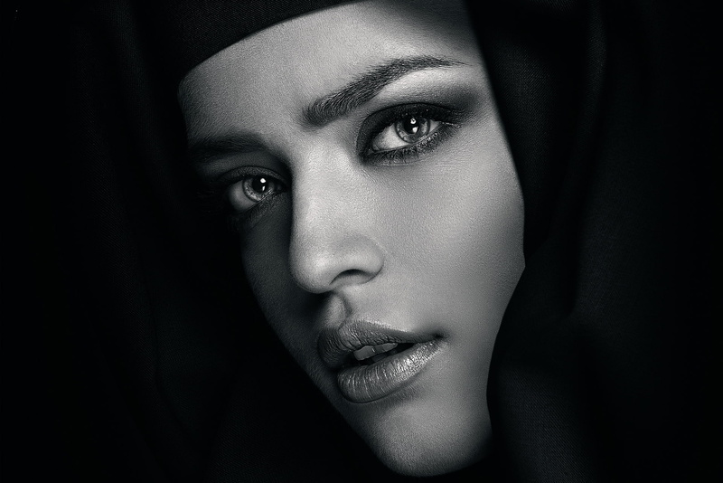 all black, portrait, 1080P, girl, look, macro