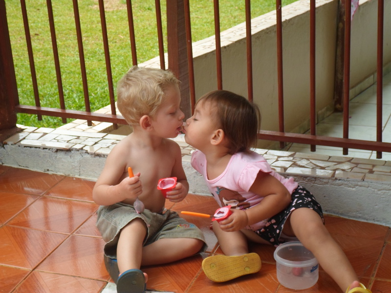 family, first kiss, two people, women, men, child, young, leisure activity, 4K, three quarter length, lifestyles, baby, real people, boys, togetherness