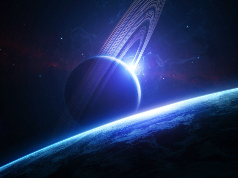 dark blue, Space Art, illuminated, sphere, lens flare, planet - space, backgrounds, shiny, Spacescapes, planet earth, planet, Planetary Rings, nature, astronomy