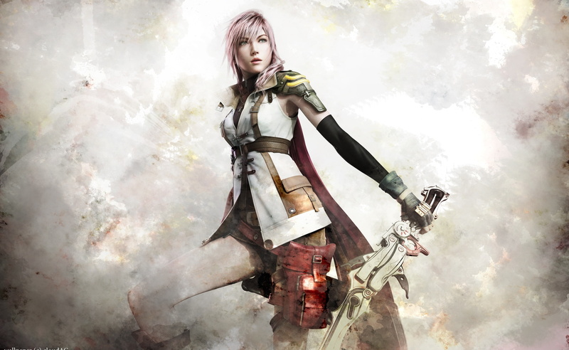adult, Final, XIII, holding, Fantasy, Artwork, one person, protection, Games, Lightning, looking at camera, weapon, beautiful woman, headwear