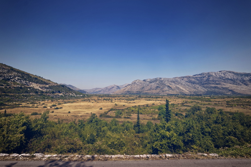 formation, moutains, non-urban scene, clear sky, fields, copy space, popovo polje, landscape, tree, karstic field, bosnia and herzegovina, environment