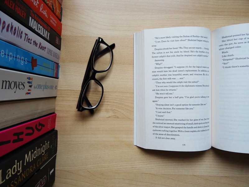 no people, education, close-up, indoors, Bookworm, eyeglasses, western script, table, 5K, law, book, Story, directly above, glasses, communication, still life