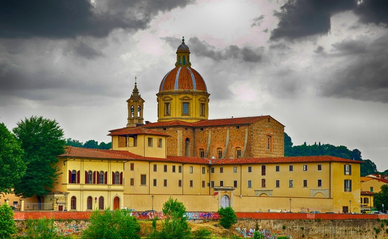italy, nature, built structure, city, belief, clouds, scenic, place of worship, tree, the past, plant, florence, no people, tower, trees, building exterior