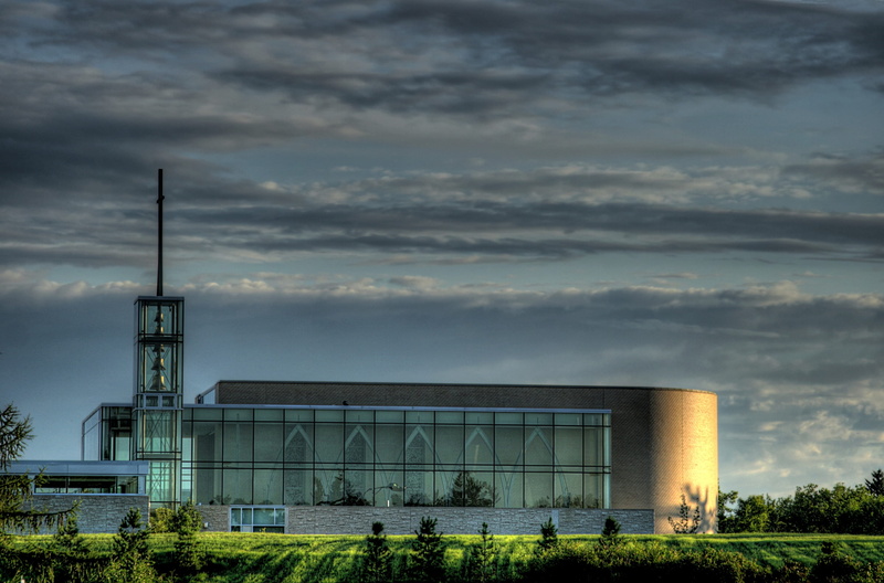 Seminary, faith, grass, architecture, Religious, industry, storm, environment, edmonton, sky, 4K, tree, summer, no people, building, trees, nature, factory