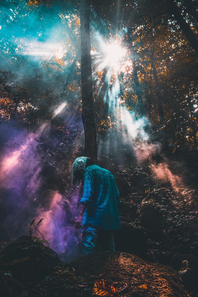 dark, smoke - Physical Structure, outdoors, casual clothing, heat - Temperature, protective Suit, burning, nature, men, fire - Natural Phenomenon, firework